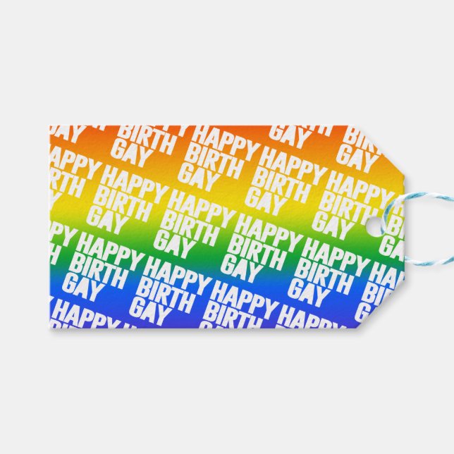 Happy Birthgay Gift Tags (Front (Horizontal))