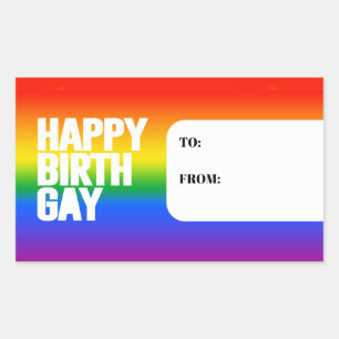 Happy Birthgay Rectangular Sticker