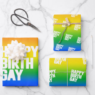Happy Birthgay Wrapping Paper Sheet
