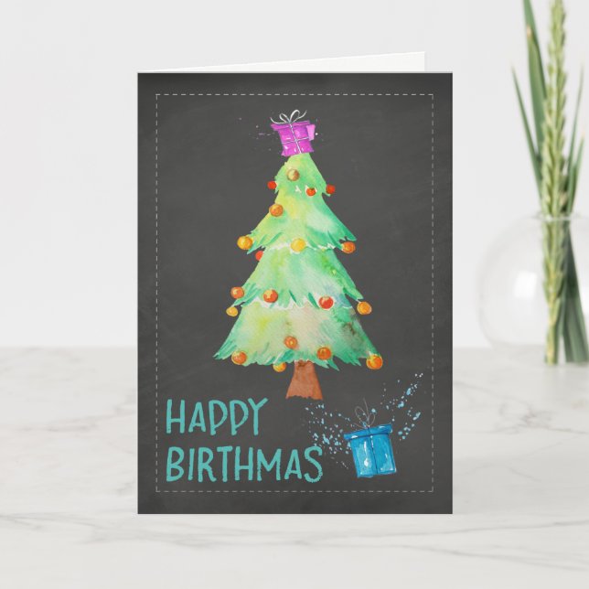 Happy Birthmas Birthday on Christmas Birthday Card (Front)
