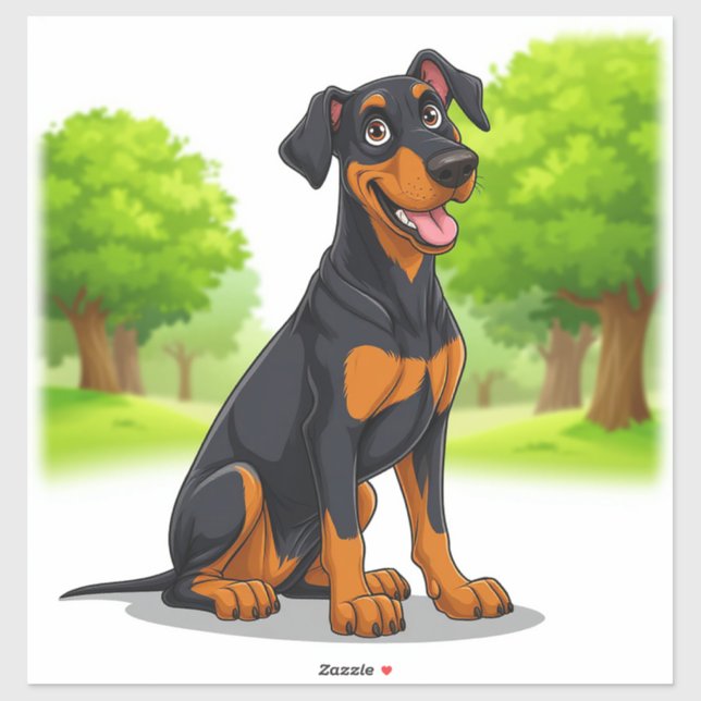 Happy Black and Tan Dog (Sheet)