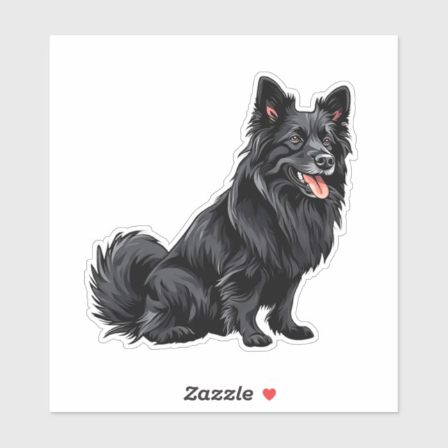 Happy Black Dog Sitting (Sheet)
