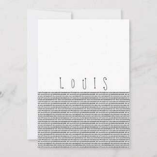 HAPPY | Black dotted birth announcement card