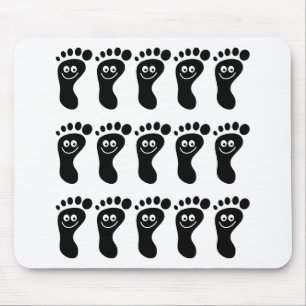 Happy Black Feet Mouse Mat