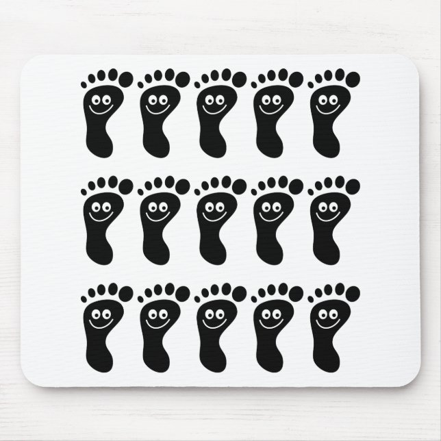 Happy Black Feet Mouse Mat (Front)