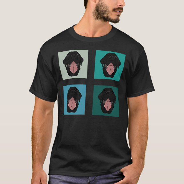 Happy Black Lab Forest Fitted T-Shirt (Front)