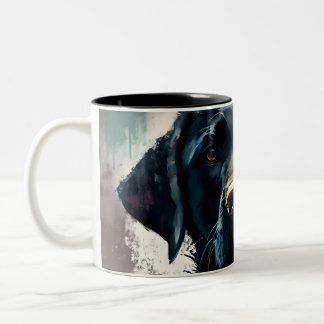 Happy Black Labrador Retriever Two-Tone Coffee Mug
