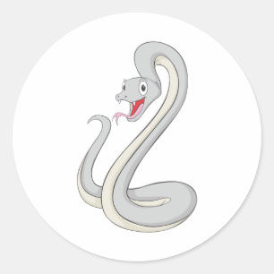 Happy Black Mamba Snake Classic Round Sticker