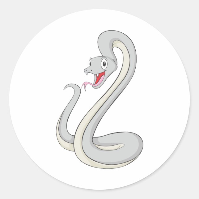 Happy Black Mamba Snake Classic Round Sticker (Front)