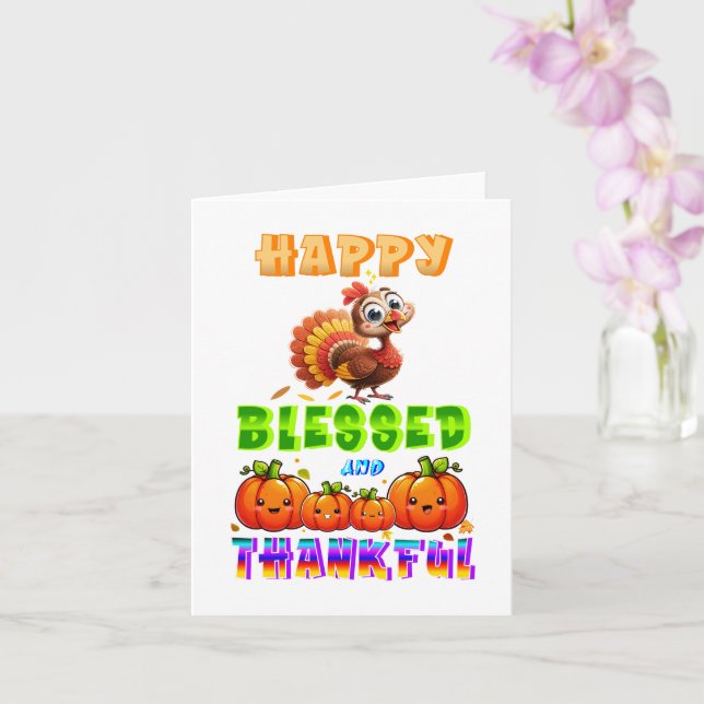 Happy Blessed And Thankful Card (Orchid)