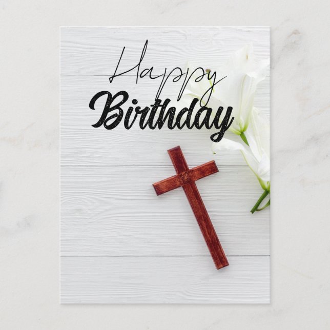 Happy Blessed KJV Bible Verse Birthday Postcard  (Front)