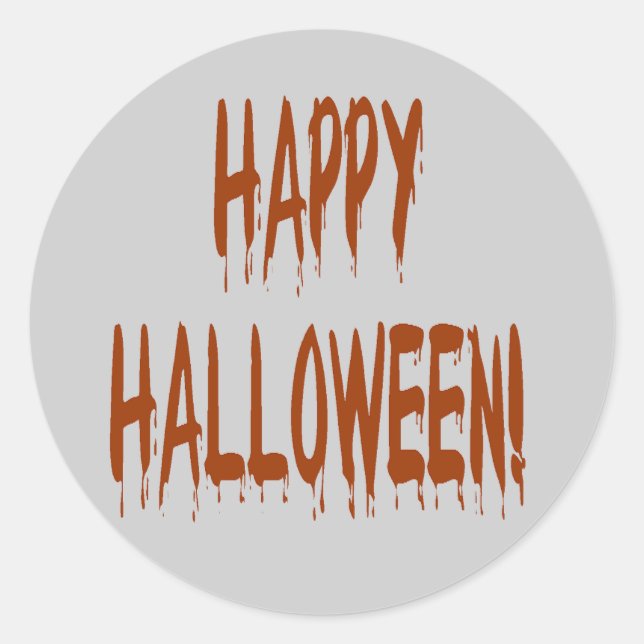 Happy Bloody Halloween Classic Round Sticker (Front)