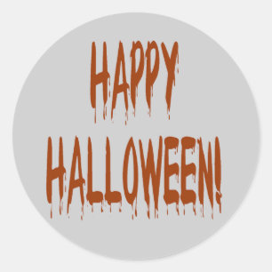 Happy Bloody Halloween Classic Round Sticker