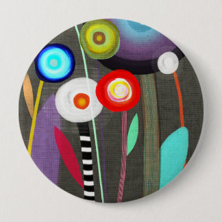 Happy Blooming Flora Brooch 10 Cm Round Badge