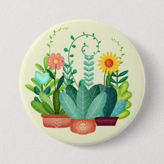Happy Blooms 7.5 Cm Round Badge