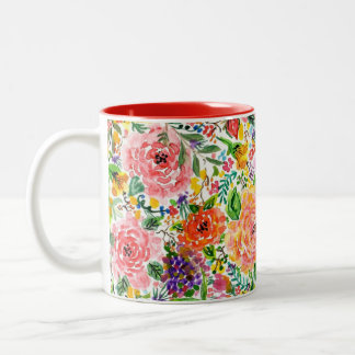 Happy Blooms Two-Tone Coffee Mug