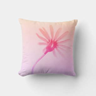 Happy Blue Daisy Flower Cushion Throw Pillow