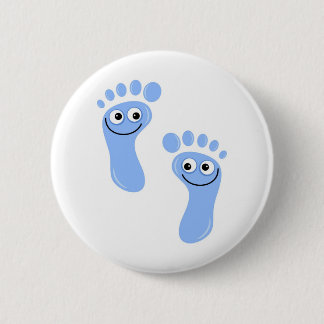 Happy Blue Feet 6 Cm Round Badge