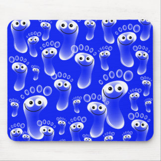 Happy Blue Feet Mouse Mat
