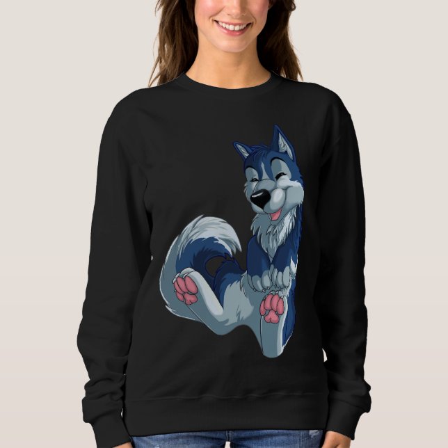 Happy Blue Husky     Sweatshirt (Front)