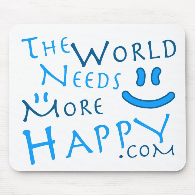 Happy-Blue Mouse Mat (Front)