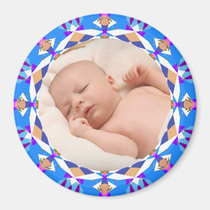 Happy Blue New Baby Boy Girl Parents Gift Photo Magnet