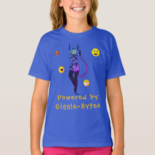Happy Blue Robot Giggle Fun T-Shirt