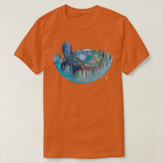 Happy blue turtle T-Shirt (Design Front)