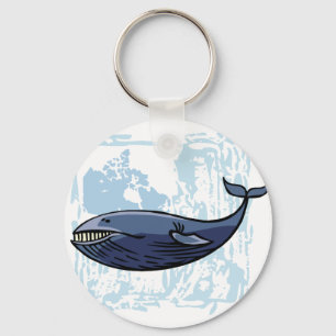 Happy Blue Whale Key Ring
