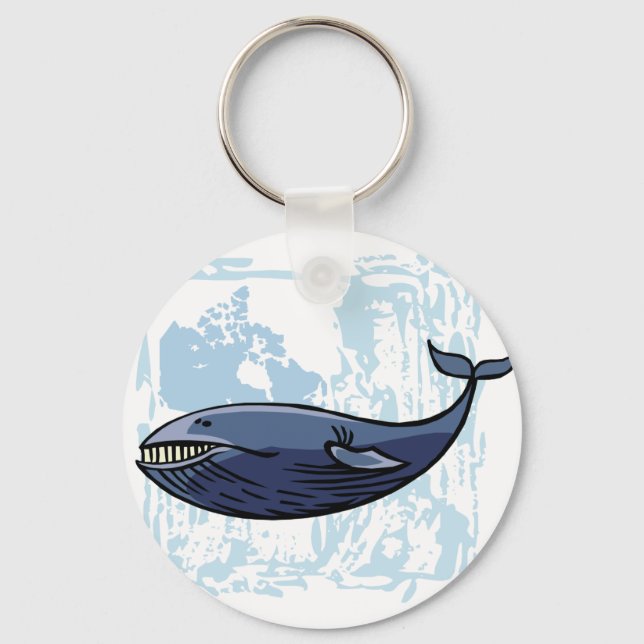 Happy Blue Whale Key Ring (Front)