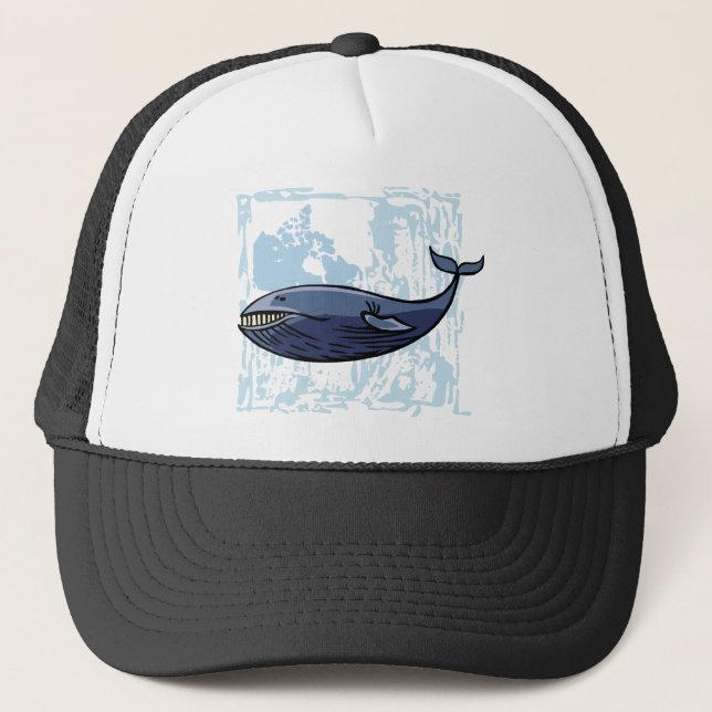 Happy Blue Whale Trucker Hat (Front)