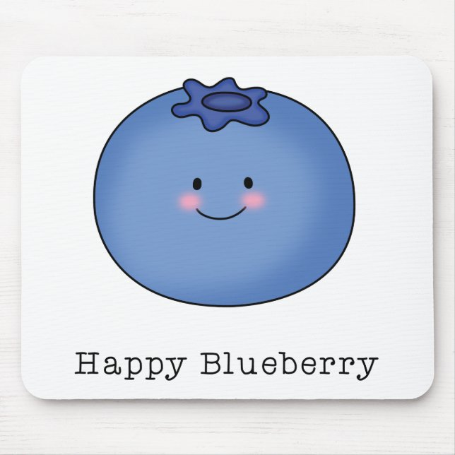 Happy Blueberry Mouse Mat (Front)