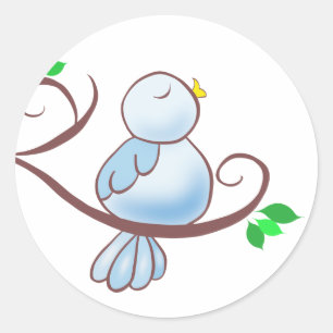 Happy Bluebird Classic Round Sticker