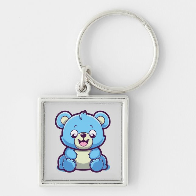 Happy Bluey Bear Key Ring (Front)