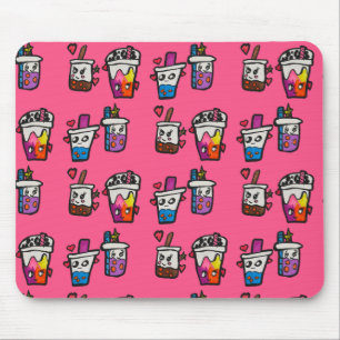Happy Boba Tea Bubble Teas Bobas Kawaii            Mouse Mat
