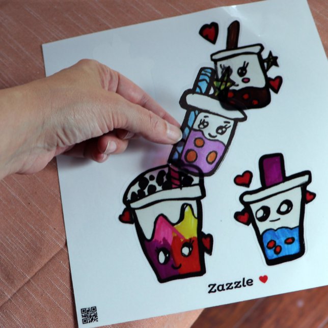 Happy Boba Tea Bubble Teas Bobas Kawaii            Window Cling (Creator Uploaded)