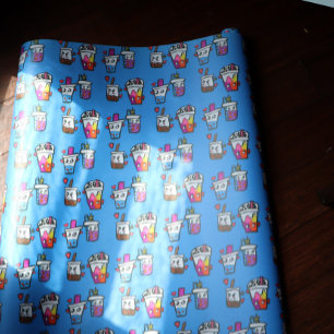 Happy Boba Tea Bubble Teas Bobas Kawaii Wrapping Paper