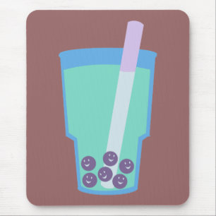 Happy Boba Tea Bubbles Mouse Mat