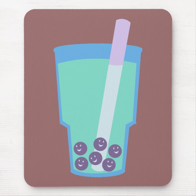 Happy Boba Tea Bubbles Mouse Mat (Front)