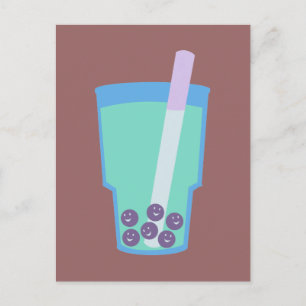 Happy Boba Tea Bubbles Postcard