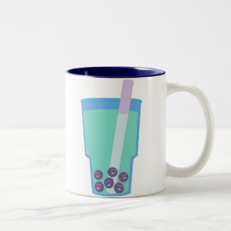 Happy Boba Tea Bubbles Two-Tone Coffee Mug