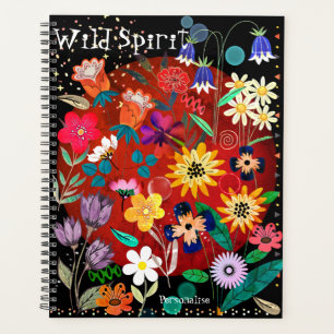 Happy Boho Flowers Wild Spirit Quote Journal  Planner