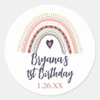 Happy Boho Rainbow Modern Kids Birthday Party