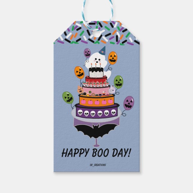 Happy Boo Day Celebration Gift Tags (Front)
