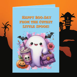 Happy Boo Day Cute Ghost photo Halloween cards