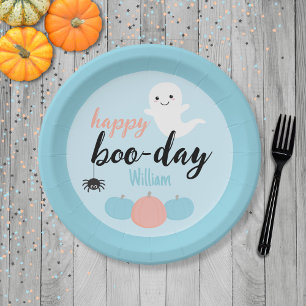 Happy Boo-Day Halloween Birthday Paper Plate