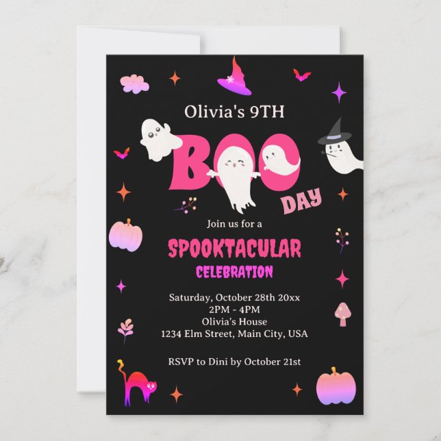 Happy Boo Day | Spooky BOO Day Celebration Invitation (Front)