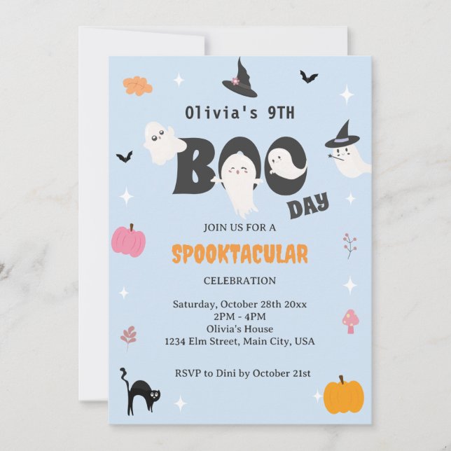 Happy Boo Day | Spooky BOO Day Celebration Invitation (Front)