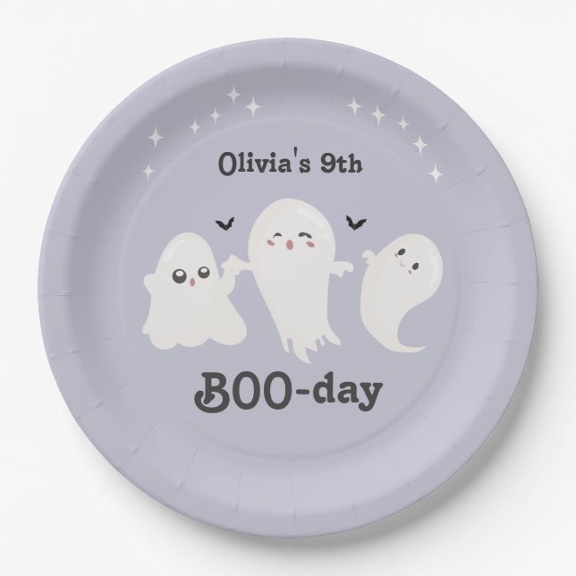 Happy Boo Day | Spooky BOO Day Celebration Paper Plate (Front)