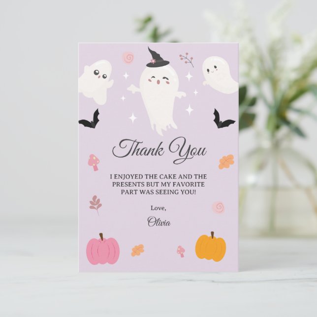 Happy Boo Day | Spooky BOO Day Celebration Thank You Card (Standing Front)